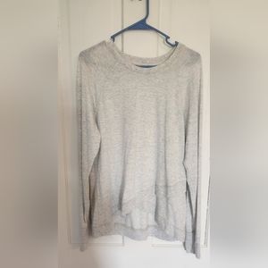 Athleta Criss Cross Hem Lightweight Modal Sweatshirt Light Gray Size Large